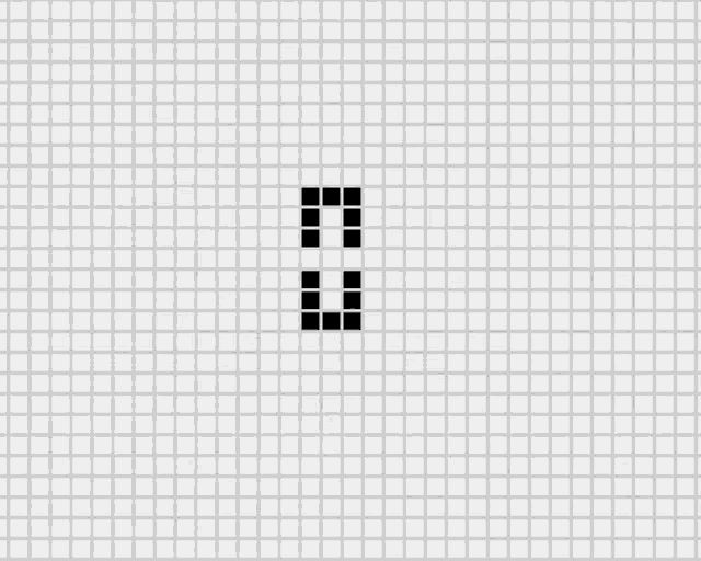 A Conway's Game of Life glider moving diagonally across the grid