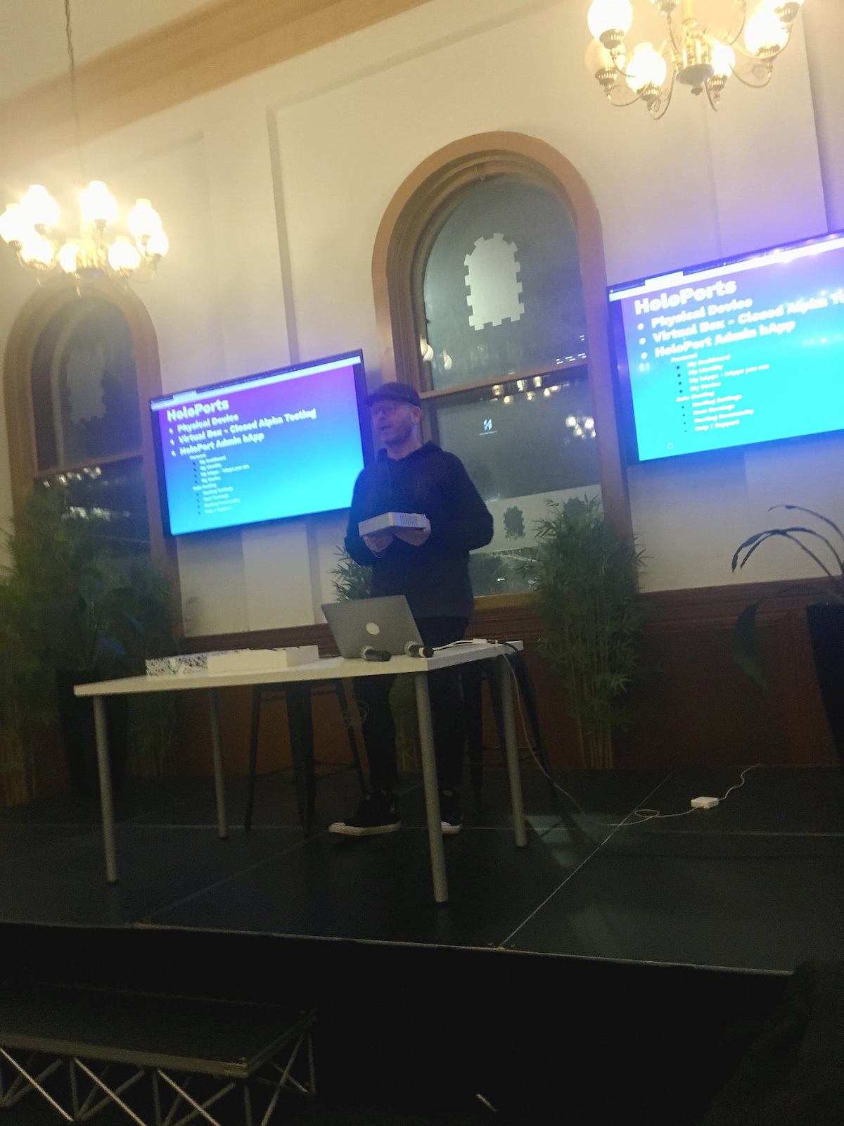 Philip Beadle providing a world-first demo of the Holoport